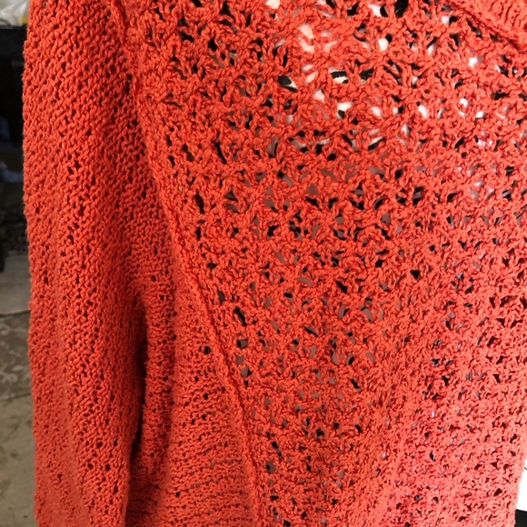 Free People Orange Open-Knit Sweater - Picture 5 of 9